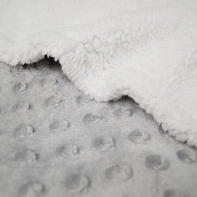 American Baby Company Heavenly Soft Chenille Sherpa Toddler Blanket, Warm and Cozy, Gray, 36" x 48" for Boys and Girls, Versatile for Nap Time, Preschool and Travel