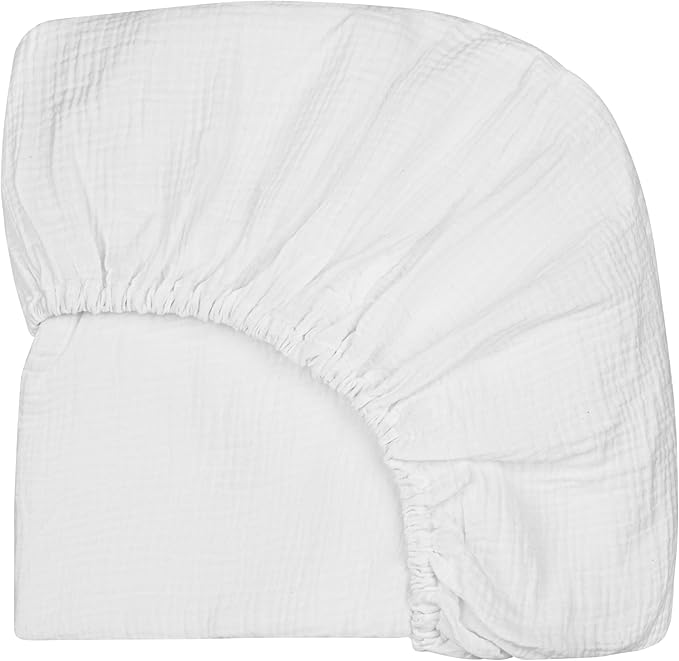 Extra Soft Muslin Fitted Crib Sheets 100% Organic Cotton Baby Crib Sheets for Standard Crib Mattress | 28 X 52 Inches | 2 Pack