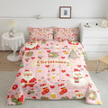 Feelyou Christmas Bedding Set for Kids Boys Girls Toddler Size Cute Santa Claus Comforter Set Ultra Soft Comforter Xmas Tree Duvet Quilt Bedroom Decor Christmas Decor Quilt
