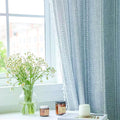 Deeprove Boho Curtains 108 Inches Long for Bedroom Living Room Patio, Bohemian Embroidery Cotton Linen French Country Window Treatment Tassel Drape Light Filter, W52 x L108 1 Panel, Denim Blue