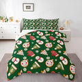 Feelyou Merry Christmas Comforter Set Full Size Snowman Bedding Set for Kids Boys Girls Gloves Cookies Duvet Quilt Snowflake Bedroom Decor Microfiber 3 Pcs with 2 Pillow Cases