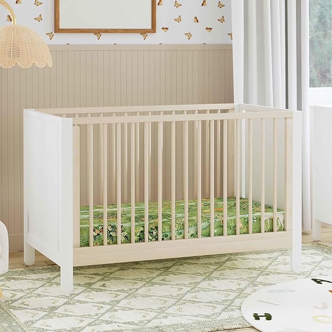 Carter's by DaVinci Marisol 4-in-1 Convertible Crib in White/Washed Natural, GREENGUARD Gold Certified