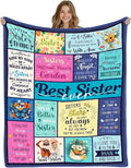 Sister Gifts for Sister Blankets, Sisters Birthday Gifts from Brother BFF Bestie, Best Sisters Ever Gift for Christmas Thanksgiving, Flannel Throw Blanket for Sofa Couch Bed 60"x50"