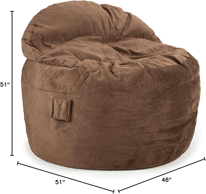 CordaRoy's NEST Gaming Bean Bag Chair-Convertible Bean Bag Chair -Washable Chenille Cover with Pockets for Remote, Controllers-for Living Room,Basement-King Size-Espresso|Made in The USA