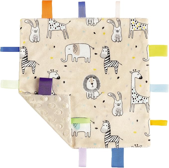 CREVENT Cozy Plush Baby Security Blanket, Loveys for Baby Girls and Boys, Birthday (Cow + Tag)