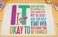 Mental Health Educational Growth Mindset-Boho Rectangular Banner Pennant Poster Flags-for Baby Boy Girl Room Home Playroom Classroom-Christmas Gift-It is Okay to Make-28.5x20 Inches