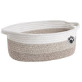 Dog Toy Basket Small Gift Basket for Baby, Woven Storage Baskets for Dog Cat, Nursery Storage Baskets for Diapers, Towels, 12"x 8" x 5" Mixed-Brown