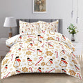 Raphus cucullatus Christmas Bedding Full,Snowman Christmas Comforter Set,Holiday Bedding Winter Quilt,Snowflake Navidad Comforter Set Full,Cute Candy Cane Quilt
