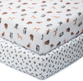 LollyBanks Muslin Crib Sheets 2 Pack, 100% Cotton Baby Crib Sheets for Boys and Girls, Soft and Breathable Neutral Baby Fitted Sheet for Standard 52"x28" Mattress, Registry (Dogs and Paws Design)