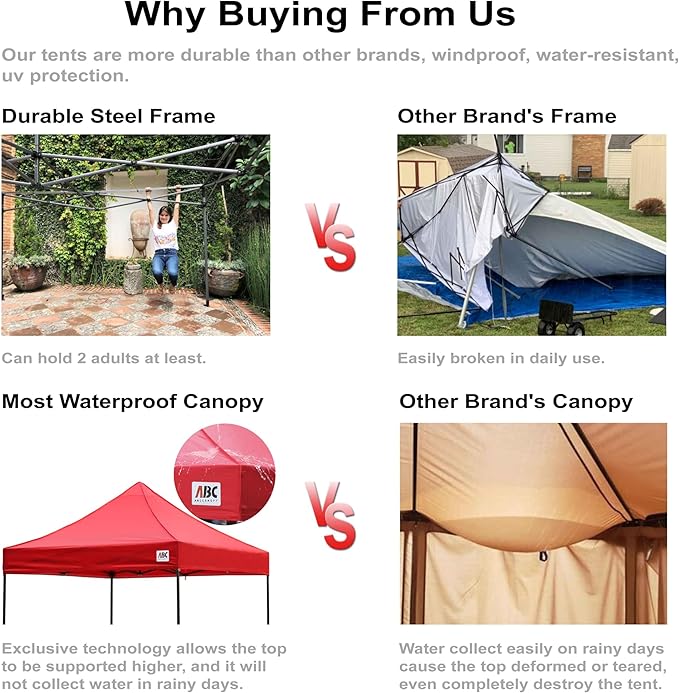 ABCCANOPY Easy Pop Up Canopy Tent with Sidewalls 10x15 Commercial -Series,White