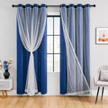 XiDi Black Out Curtains for Bedroom Windows, Curtains for Girls Bedroom Decor, Unicorn Curtains for Kids Room, Blackout Curtains for Living Room 63 inchs Long 34 inches Wide 2 Panel Navy Blue