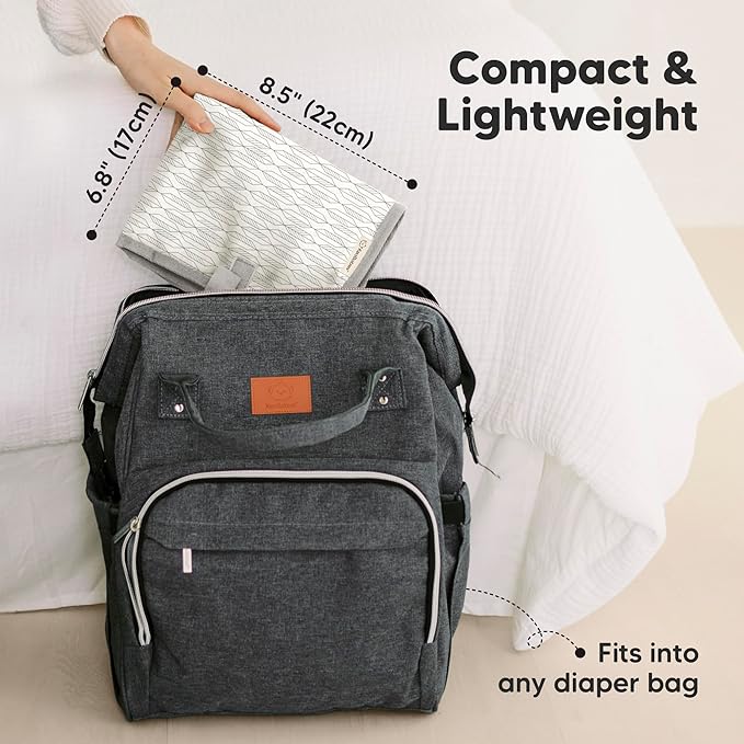 KeaBabies Portable Diaper Changing Pad, Easy Wipe Clean - Foldable Waterproof Baby Changing Mat for Diaper Bag, Compact, Lightweight, 25x13 Newborn, Infant, Baby Changer Travel Essential (Prism)