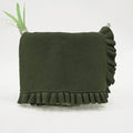 Ruffle Knit Blanket for Baby - 100% Luxury Soft Cotton Knit Warm Cozy Cuddle Stroller Crib Blanket for Newborns, Infants, & Toddlers (Forest Green)
