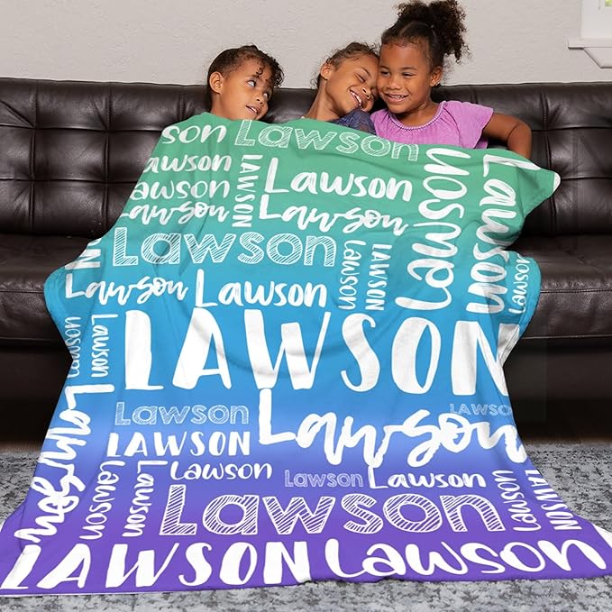 Dr.TOUGH Personalized Blankets with Name Customized Baby Blankets for Girls Boys Adults Monogrammed Blankets and Throws Christmas Birthday Mothers Valentines Day Gift (Z-Colorful 07, 60''×80'')