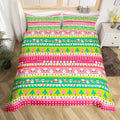 Christmas Bedding Set Cute Fox Santa Claus Polar Bear Comforter Cover for Kids Boys Girls Teens Christmas Tree Duvet Cover Breathable Pink Dots Stripe Bedspread Cover Room Decor Quilt Cover King Size