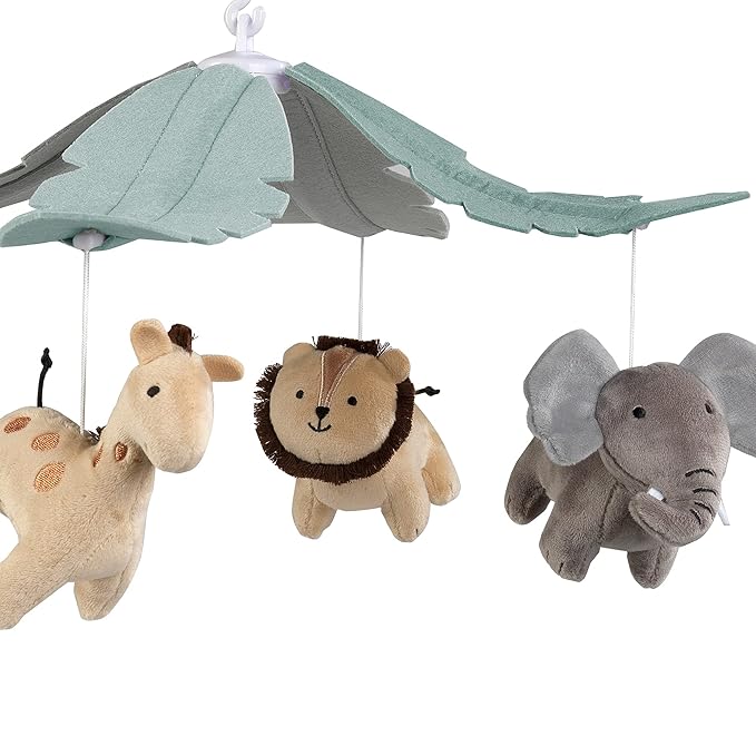 Lambs & Ivy Jungle Friends Musical Baby Crib Mobile Animals Soother Toy