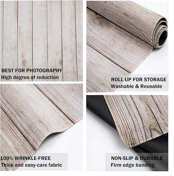 Kate Photography Floor Mats Light Brown Wood Newborn Photography Props Rubber Floor Mat Flooring Backdrop for Photo Studio 8x5ft
