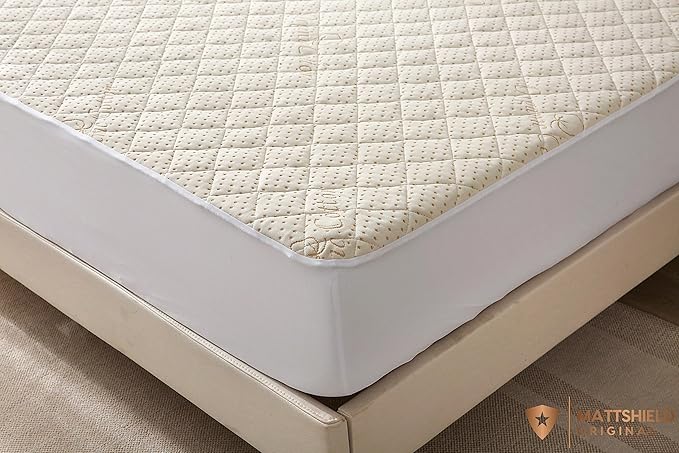 Luxury Quilted Organic Cotton Mattress Protector Twin - 380 GSM Waterproof & Breathable Pad - Deep Pocket Fitted Cover - Soft & Silent Protection