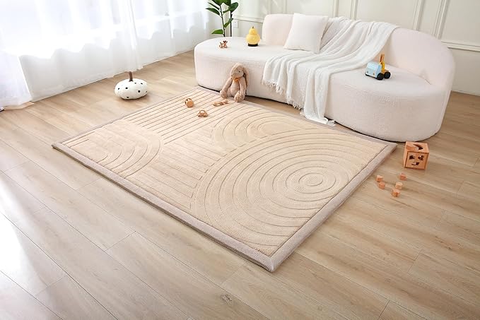 Hakuna Matte Premium Baby Playmat for Floor 60" x 80" Arches – Cloudsoft Coral Velvet Memory Foam Rug for Crawling – Non-Slip, Water-Resistant, Non-Toxic, Easy-Care, Thick Play Mat for Baby