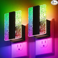 DORESshop LED Night Lights Plug Into Wall [2 Packs], Decorative Night Light with Dusk-to-Dawn Sensor, Color-Changing Nightlights with Slide Button, Night-Lights for Bathroom, Hallway, Christmas Gifts