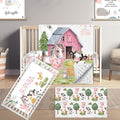 Custom Name Crib Bedding Set, 3 Pcs Personalized Baby Crib Bedding Set, Soft Farm Animals Nursery Crib Sets for Boys Girls, Double Layer Toddler Bedding Set Customized Gifts for Newborn Kids