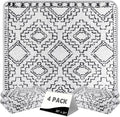 FUMMI 4 Pack Reusable Waterproof Incontinence Bed & Chair Pads, 22” x 21” Extra Heavy Absorbency, Soft Flannel Surface, Non-Slip, Machine Washable for Dogs, Adults & Babies (Black Lines, 22“ ×21”)