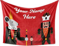 Nutcracker Christmas Throw | Soft Fleece Plush Sofa Blanket | Customized Holiday Bedding | Home Decor | Nutcracker Figures | Fuzzy Red Couch Throw (Fleece 30x40)