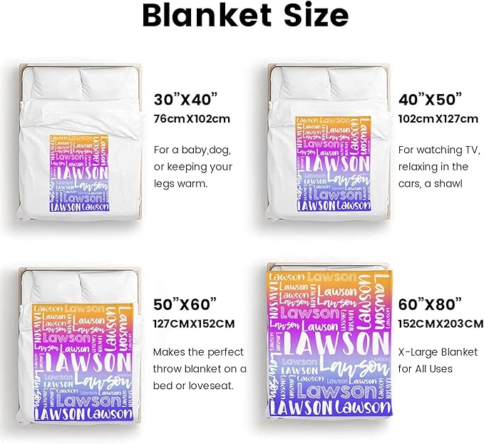 Dr.TOUGH Personalized Blankets with Name Customized Baby Blankets for Girls Boys Adults Monogrammed Blankets and Throws Christmas Birthday Mothers Valentines Day Gift (Z-Colorful 04, 60''×80'')