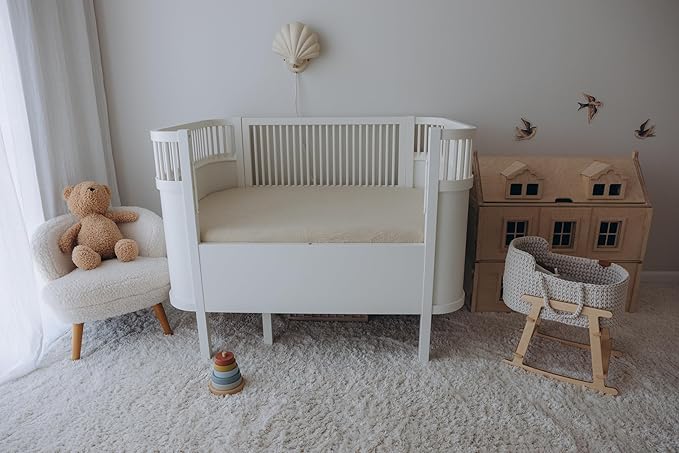 Dreamology Muslin Mini Crib Sheets, 100% Cotton Crib Sheets, 2 Pack, Soft, Crib Sheets Girls, Boys, Pack n Play Sheets, Crib Sheet, Pack and Play Sheets Fitted, 24x38 Mini Crib Sheets | Brown and Ecru