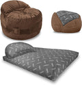 CordaRoy's NEST Gaming Bean Bag Chair-Convertible Bean Bag Chair -Washable Chenille Cover with Pockets for Remote, Controllers-for Living Room,Basement-Full Size-Espresso|Made in The USA