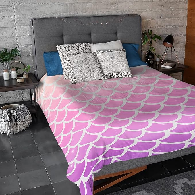 Thuswarm Vivid Shiny Scale Flannel Blanket for Autumn Winter Gifts Warm Cozy Soft Funny Print Throw for Bed Couch Sofa 50”×40” Small for Kid