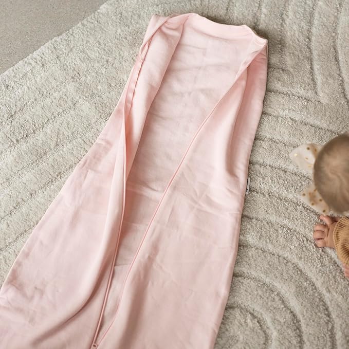 Tiny Twinkle Baby Sleep Sack 6-12 Months 1.0 TOG, Cotton & Elastane Wearable Blanket, Swaddle Transition Micro-Fleece, Machine Washable (Pink)
