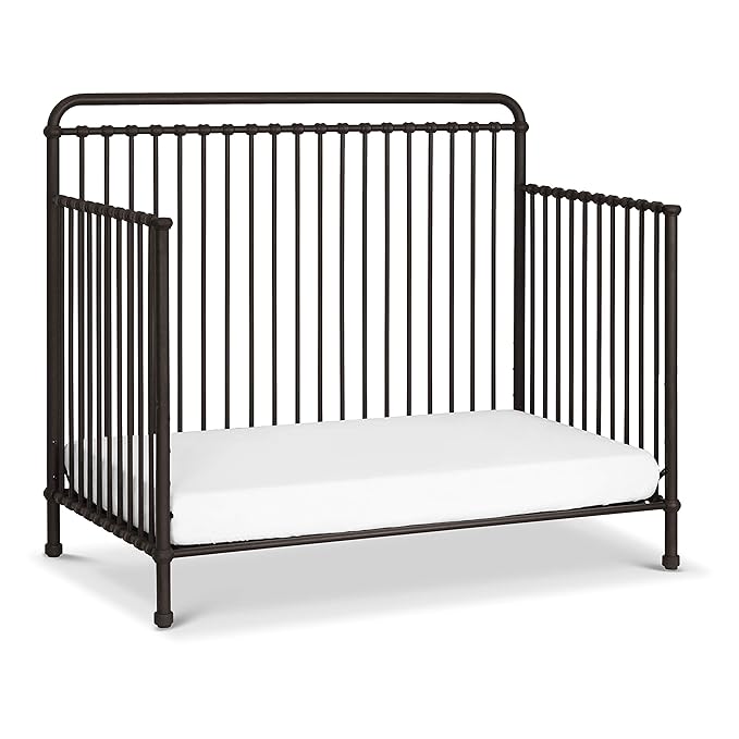 Namesake Winston 4-in-1 Metal Baby Crib Convertible to Toddler Bed & Daybed & Full-Size Bed - GREENGUARD Gold Certified - 4 Adjustable Mattress Heights - Conversion Kit Sold Separately - Vintage Iron