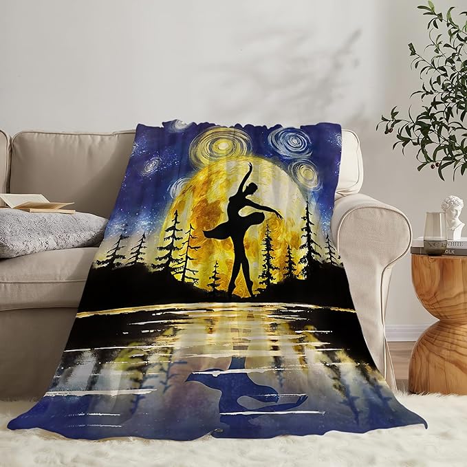 Dance Gifts for Girls & Boys - Soft, Warm Fleece & Flannel Plush Blankets for Bed, Sofa, Couch - 50"x60"