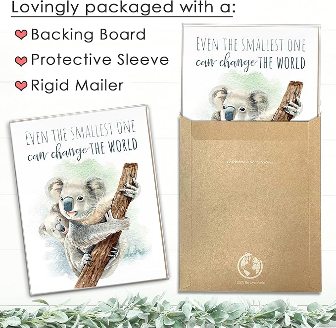 DREAM BIG PRINTABLES Koala Parent and Child Wall Art Print - Unframed - 11x14 | Inspirational Quote - Motivational Wall Art - Nursery Decor for Boys Room or Girls Room | Unisex Newborn Baby Gift
