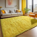 ONASAR Yellow Area Rugs for Bedroom Living Room, Washable Fluffy 4x6 Indoor Bedside Floor Throw Rug, Soft Plush Shaggy Carpet for Nursery Kids Girls Boys Teen Dorm Home Office Decor Aesthetic