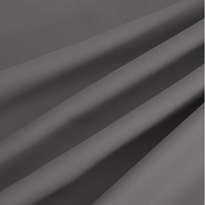 NICETOWN Grey Light Blocking Curtains 45 Inches Long 2 Panels for Living Room, Bedroom, Office Thermal Insulated Blackout Drapes Solid Grommet Noise Reducing Window Curtains, W40