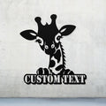 MEWZANIA Custom Giraffe Metal Sign Personalized Safari Animal Wall Art Giraffe Sign Custom Name Plaque Kids Room Nursery Decor Jungle Theme Ideal for Animal Lovers and Children’s Spaces