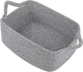 OIAHOMY Woven Basket, Gift Basket Empty with Gift Bags and Ribbons, Rope Baskets for Baby Showers, Storage Baskets with Handles for Nursery, Pet Toy Organizer - Grey