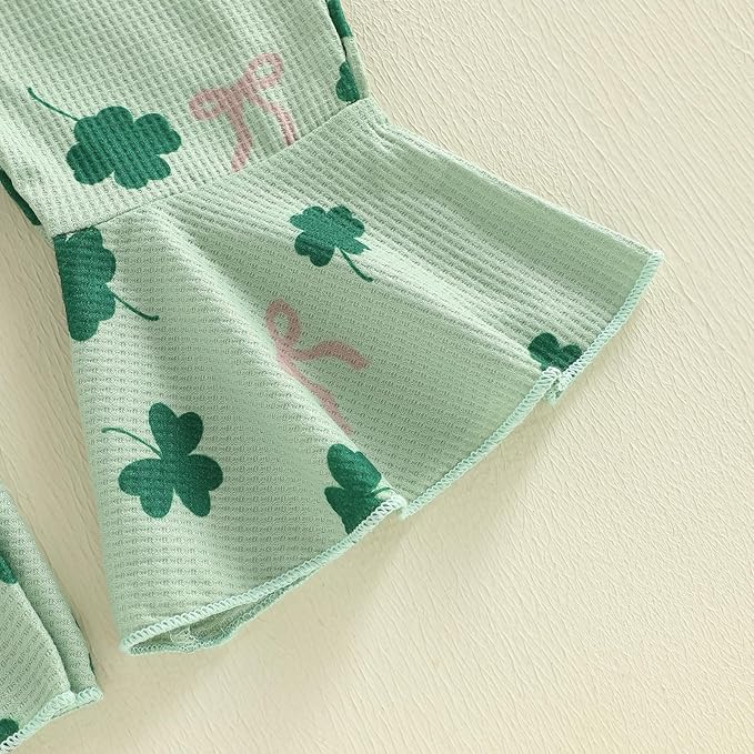Toddler Baby Girl Valentines Day Outfit Love Sleeveless Tie-up Suspender Romper Bell Bottom Pants Spring Jumpsuit