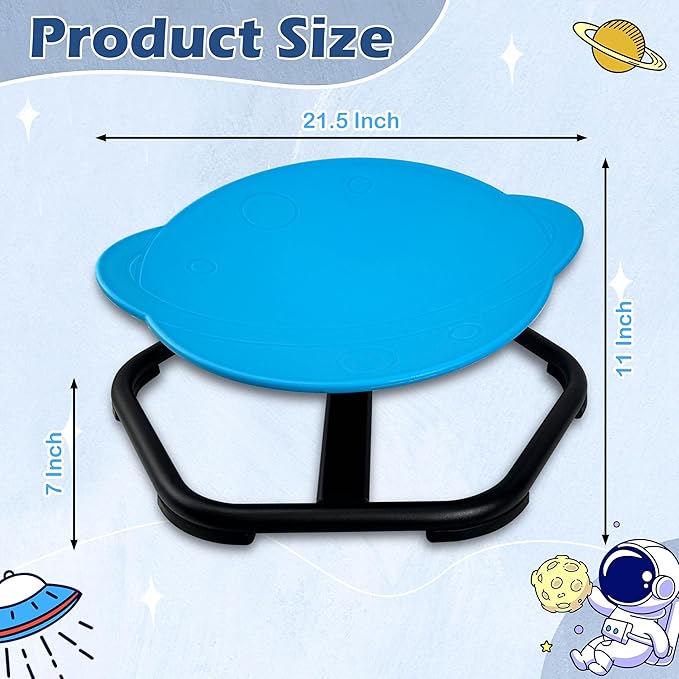 Kids Chair, Sensory Swivel Chair, Spinning Chair, Sit and Spin Training Body Coordination, 360° Spinning Seat, Metal Base, Non-Slip