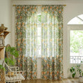 ENJOYBRIDAL Floral 63 Inch Curtains for Living Room Semi Sheer Drapes Bedroom Cute 2 Panels Short Window Curtain Panels Boho Rod Pocket Country Farmhouse Dining Room Window Treatments