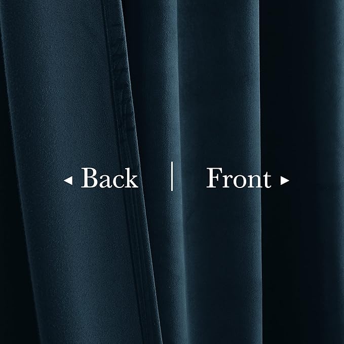 StangH Navy Blue Living Room Curtains 105 inches Long Back Tab Light Blocking Thermal Insulated Window Drapes for Bedroom Heavy Thick Privacy Panels, W52 x L105, 2 Panels