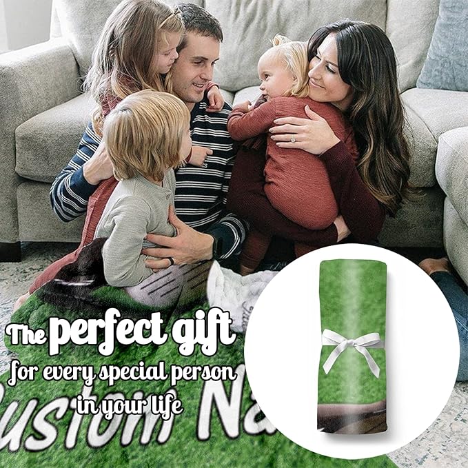 Personalized Custom Blanket: Soft Flannel Throw with Name & Number - Super Soft, Perfect for Kids, Boys, Girls, Women, Men Golf Lovers (30" x 40")