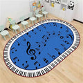 Kids Piano Music Area Rug, 3x4ft, Black and White Keys Musical Notes Design Rug, Music Classroom Decorative Floor Mats, Non-Slip Washable Indoor Carpet for Children's Bedroom Playroom Nursery