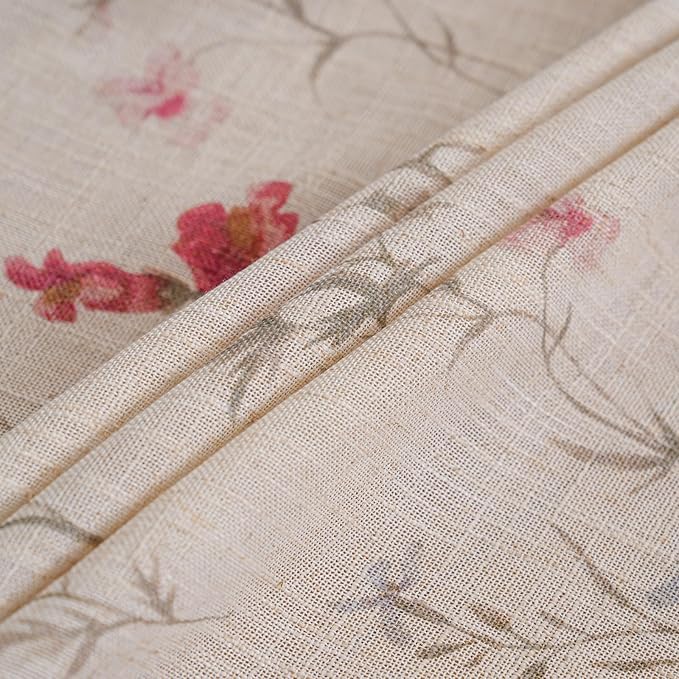ENJOYBRIDAL Floral 84 Inch Curtains for Bedroom Living Room Drapes Boho 2 Panel Sets Light Filtering Floor Length Window Curtains Patterned Rustic Farmhouse Rod Pocket Semi Sheer Window Treatments