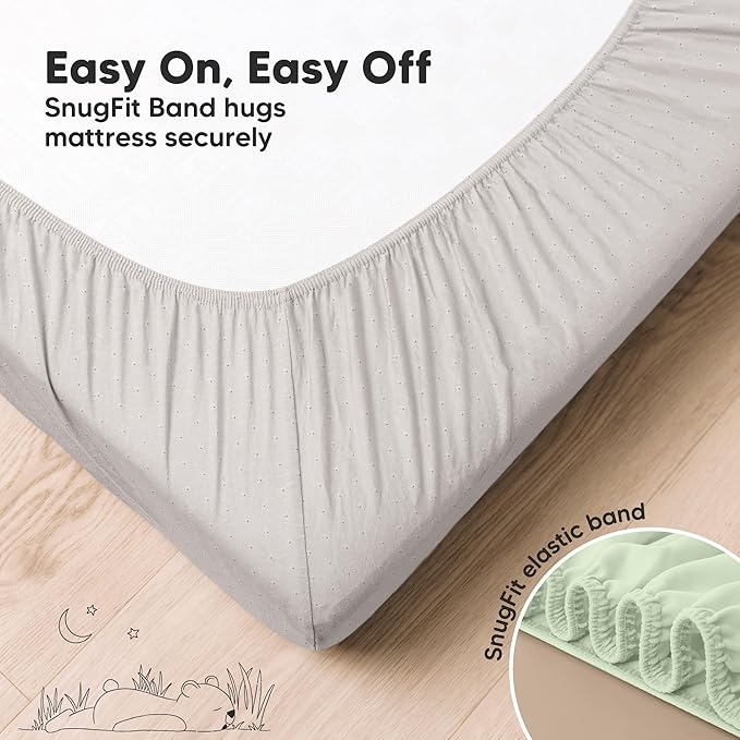KeaBabies 2-Pack Fitted Crib Sheets for Boys, Girls, Baby - Soft Bamboo Viscose Cotton, 52x28 Standard Crib Mattress Sheets, Toddler Bed Mattress Cover, Gender Neutral, Breathable, Durable (Sage)