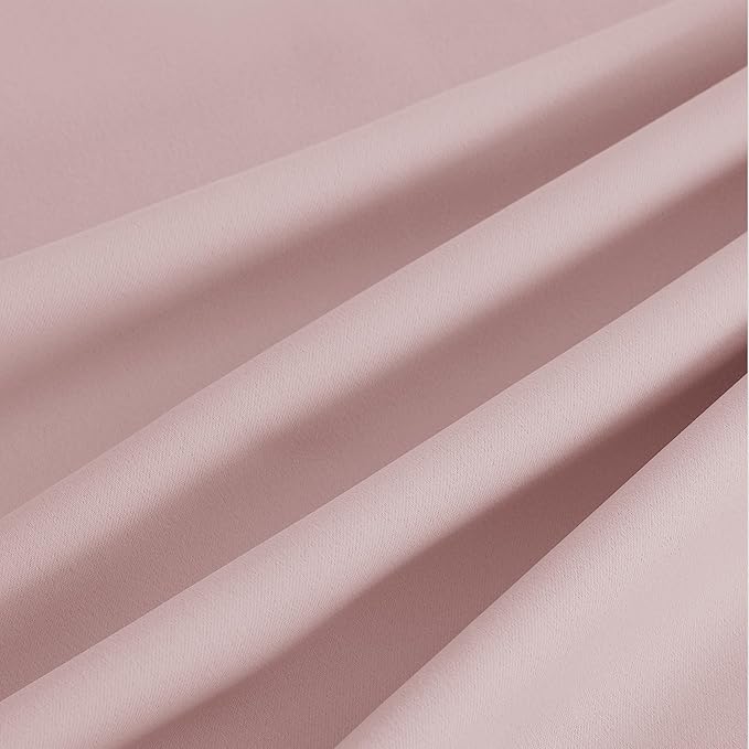 NICETOWN Blush Pink Room Darkening Curtains 63 Inches Long 2 Panels for Girls Room, Bedroom, Nursery Thermal Insulated Blackout Drapes Solid Grommet Noise Reducing Window Curtains, W40