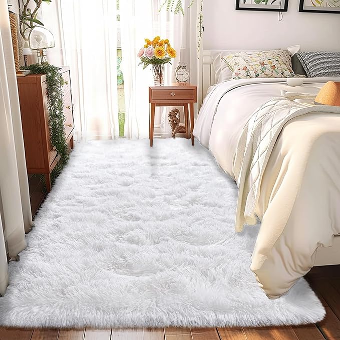 8x10 Carpet Fluffy Rug for Living Room - Large Nursery Thicked Fuzzy Plush Rug for Bedroom 8x10 Area Rugs White