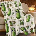 Pickle Fleece Blanket Funny Pickled Cucumber Throw Blankets for Girls Women Super Soft Warm Flannel Cartoon Food Throws Gifts for Kids Cozy Fuzzy Plush Stuffed Couch Bed Bedding Decor 60"x50"